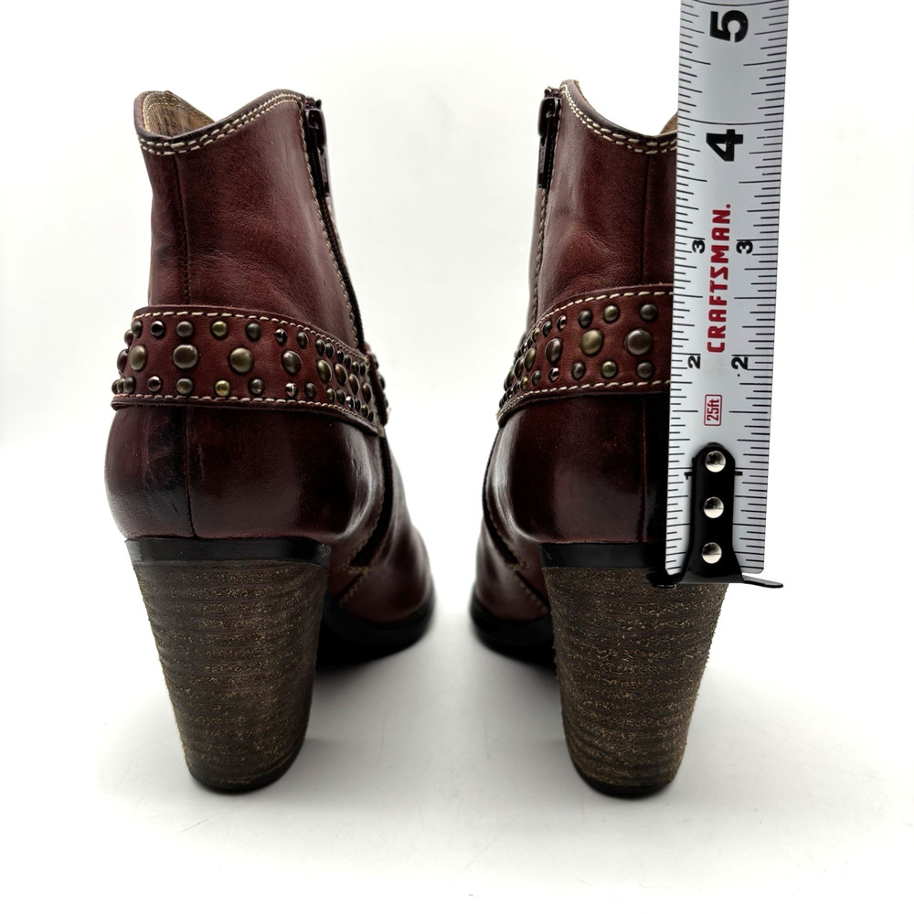 Sofft Brown Studded Leather Ankle Boots - Picture 10 of 16